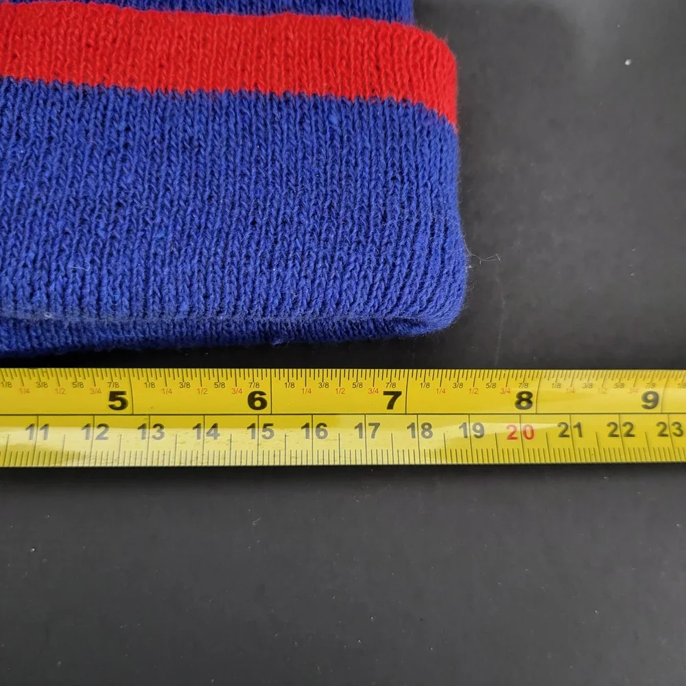 Escape by Polar Extreme Kids Beanie Pom Pom‎ Winter Hat Blue Red Gray Stripes